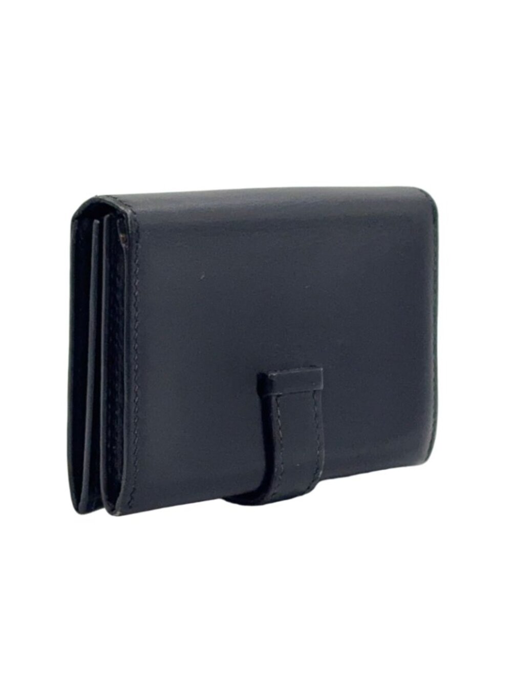 Hermes Bearn Box Calf Black Card Case Silver - Picture 2 of 15